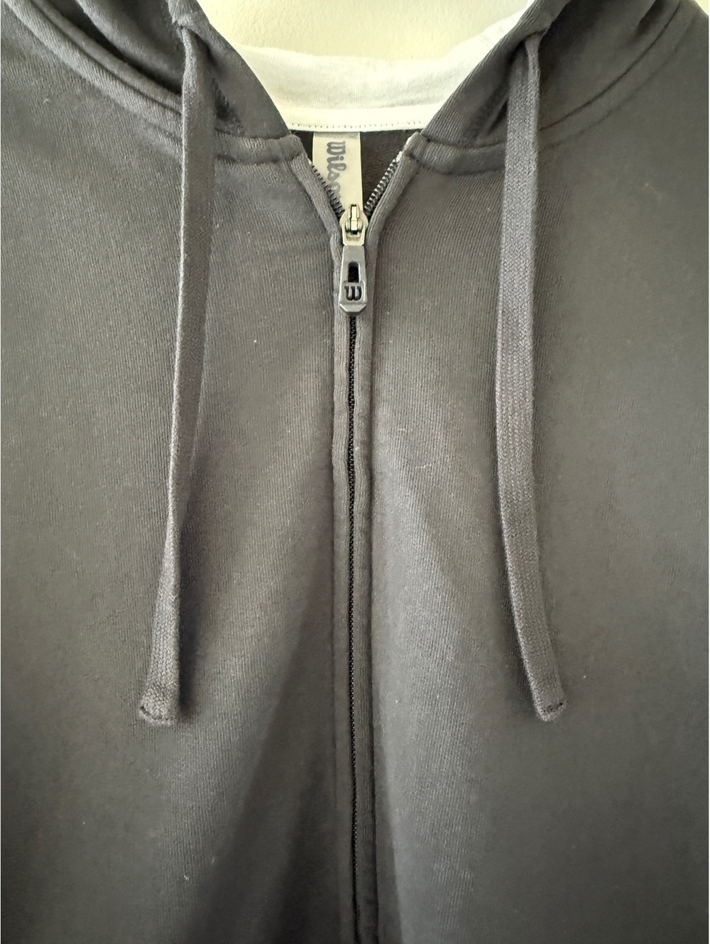 New Wilson Black Full Zip Hoodie with White Accents and Logo on Sleeve | Size M - Picture 2 of 7